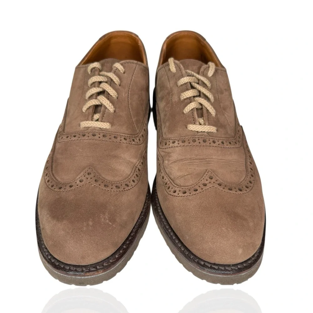 Vintage 90s L.L. Bean Suede Wingtip Oxford Shoes‎ 9B Vibram Sole Made in USA